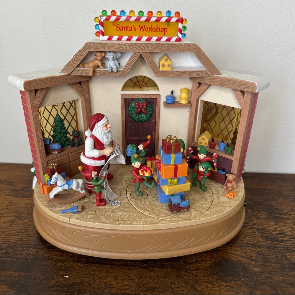 Mr. Christmas 8" Animated & Musical Santa's Workshop LED Tabletop Decor